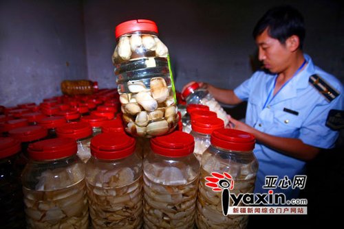 乌鲁木齐查处一家生产蘑菇罐头黑作坊(图)