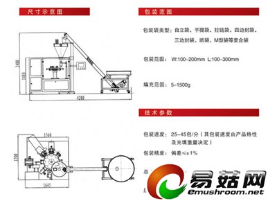 粉剂自动计量包装生产线尺寸图