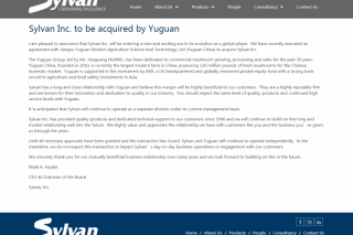 江苏裕灌现代农业科技有限公司收购知名蘑菇菌种生产Sylvan, Inc公司 ()