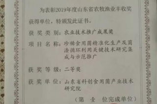 邹城科创Manbetx体育手机版推荐A9版本研究院荣获2019年山东省农牧渔业丰收奖二等奖 ()