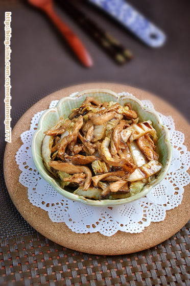 白菜香菇炒肉丝(图片来源于新浪博客)