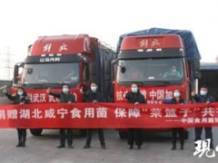 江苏香如生物向湖北武汉捐赠运送10吨杏鲍菇 ()